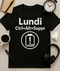 T-shirt Lundi : Ctrl+Alt+Suppr