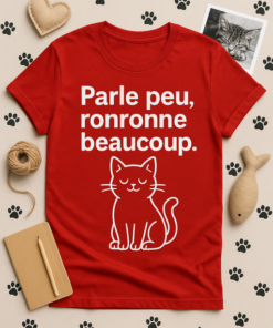 T-shirt Parle peu, ronronne beaucoup