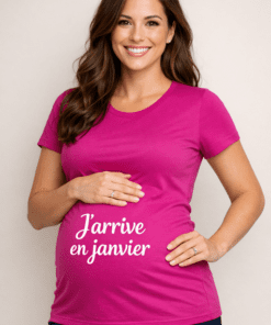 T-shirt de grossesse « J’arrive en janvier »