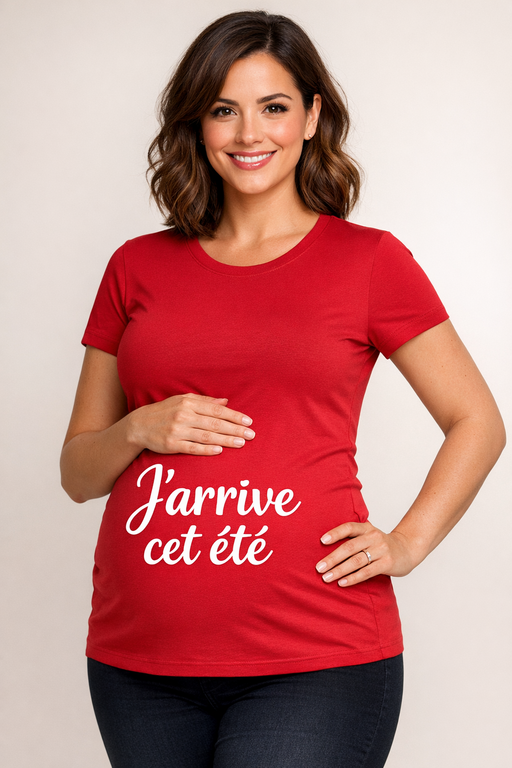 T-shirt de grossesse « J’arrive cet été »