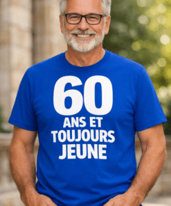 T-shirt drôle 60 ans et toujours jeune