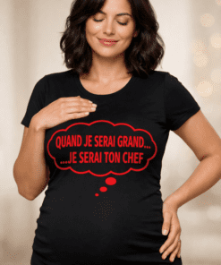 T-shirt de grossesse QUAND JE SERAI GRAND… JE SERAI TON CHEF