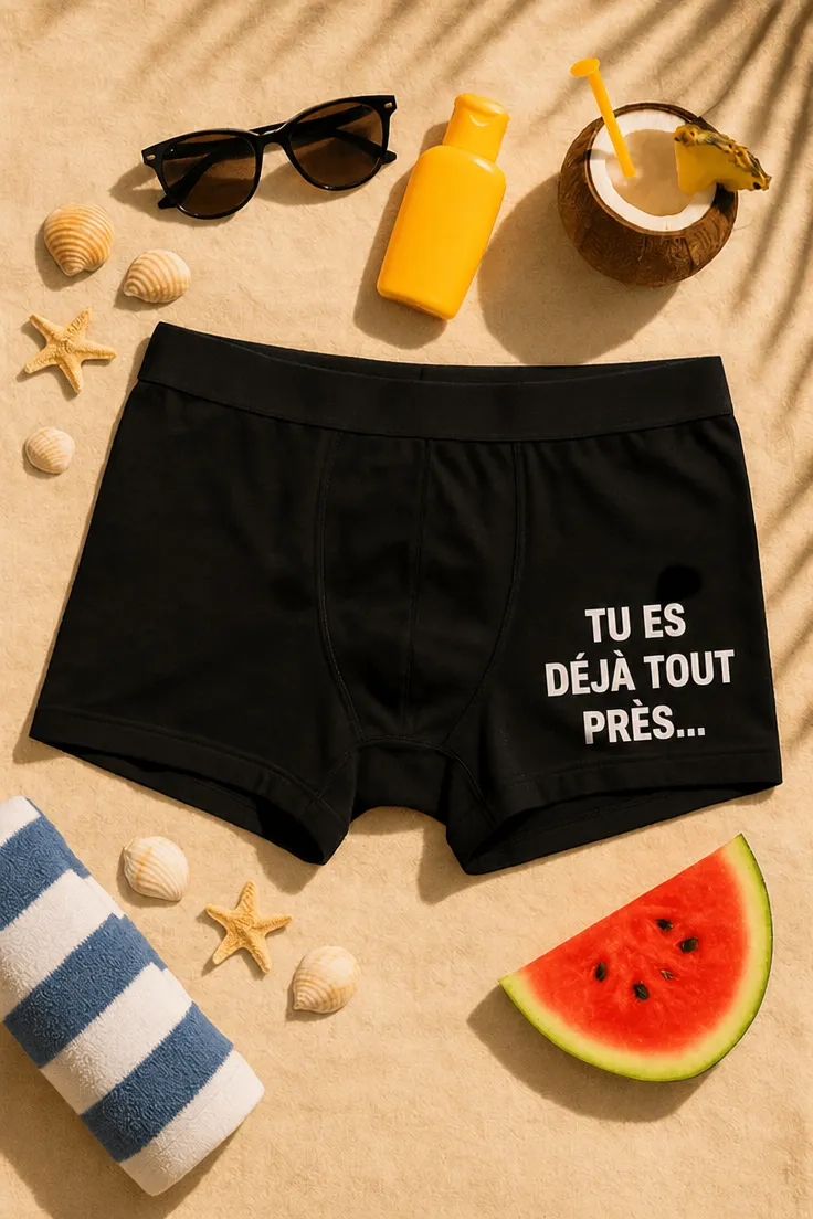 Boxer humoristique Tu es tout près, idée cadeau anniversaire ou EVG