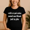 T-shirt de grossesse Blonde en fête pour cadeau anniversaire ou annonce de grossesse drôle
