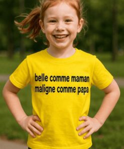 T-shirt enfant belle comme maman maligne comme papa