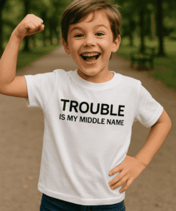 T-shirt enfant trouble is my middle name