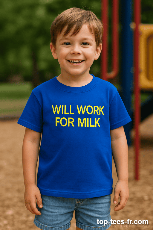 T-shirt enfant will work for milk