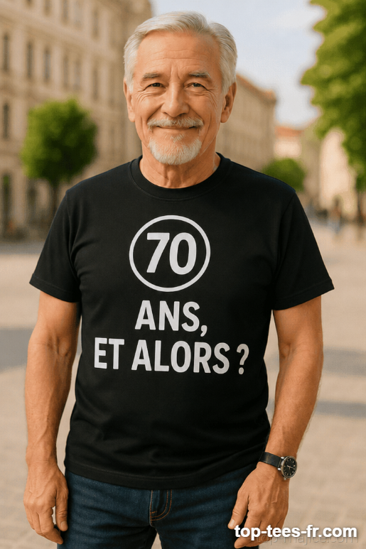 T-shirt humoristique 70 ans et alors