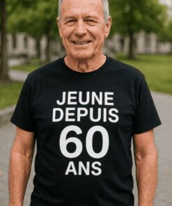 T-shirt humoristique jeune depuis 60 ans