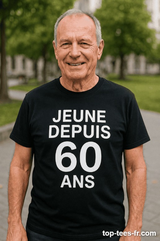 T-shirt humoristique jeune depuis 60 ans