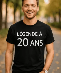 T-shirt humoristique Légende à 20 ans pour cadeau anniversaire 20 ans