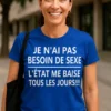 T-shirt humoristique État trop présent, idée cadeau anniversaire pour amateur d'humour politique