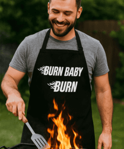 Tablier humoristique burn baby burn