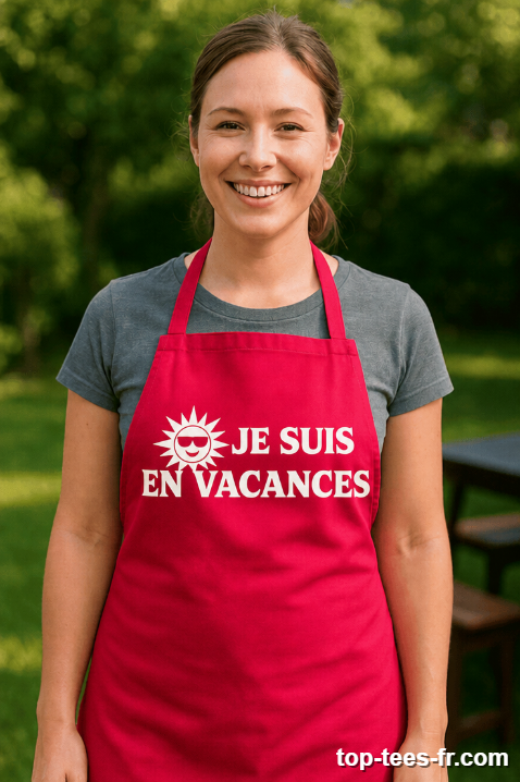 Tablier humoristique je suis en vacances