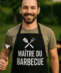 Tablier humoristique maître du barbecue
