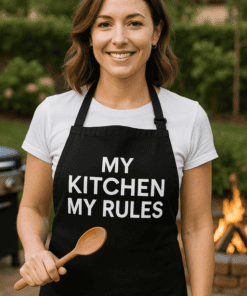 Tablier humoristique my kitchen my rules