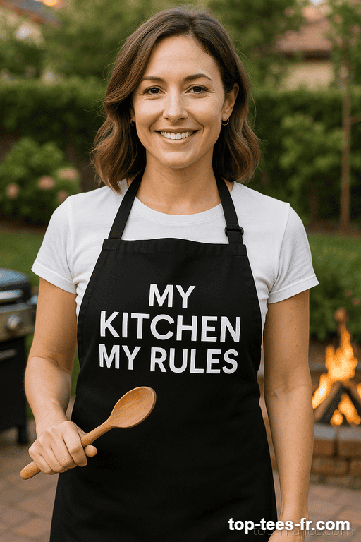 Tablier humoristique my kitchen my rules