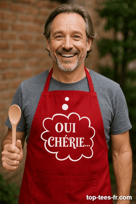 Tablier humoristique oui chérie