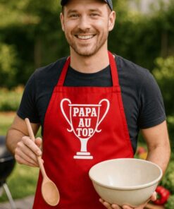 Tablier humoristique papa au top