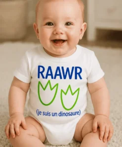 Body bébé dinosaure rigolo avec le texte RAAWR (je suis un dinosaure)