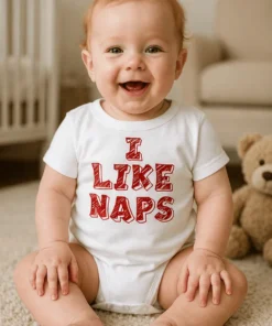 Body bébé Fan de siestes avec slogan I LIKE NAPS imprimé