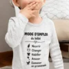 Body bébé Instructions pour bébé avec design humoristique MODE D'EMPLOI du bébé