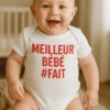 Body bébé Meilleur bébé fait avec slogan imprimé MEILLEUR BÉBÉ #FAIT