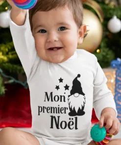 Body bébé Mon premier Noël avec inscription Mon premier Noël