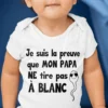 Body bébé Papa tire à blanc avec slogan humoristique pour cadeau naissance