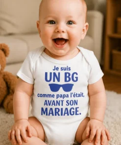 Body bébé Petit BG comme papa avec slogan humoristique pour cadeau bébé