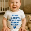 Body bébé preuve que papa aime maman avec slogan humoristique imprimé pour cadeau naissance