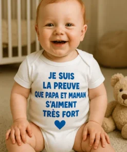 Body bébé preuve que papa aime maman avec slogan humoristique imprimé pour cadeau naissance