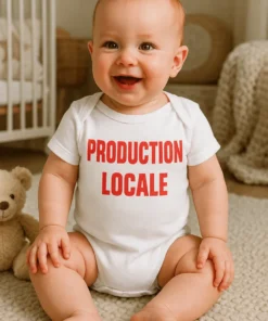 Body bébé Production locale avec inscription PRODUCTION LOCALE