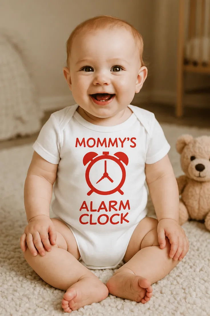 Body bébé Réveil de maman avec le texte imprimé MOMMY'S ALARM CLOCK