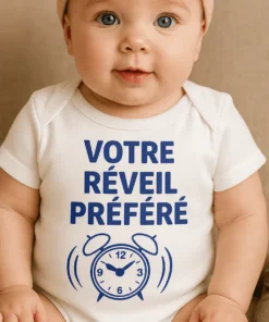 Body bébé Réveil préféré avec le texte VOTRE RÉVEIL PRÉFÉRÉ