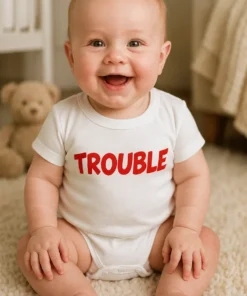 Body bébé Trouble avec impression TROUBLE pour cadeau bébé drôle