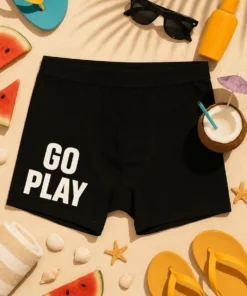 Boxer humoristique Go play avec inscription GO PLAY