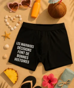 Boxer humoristique Mauvaises décisions bonnes histoires avec design drôle et cadeau original