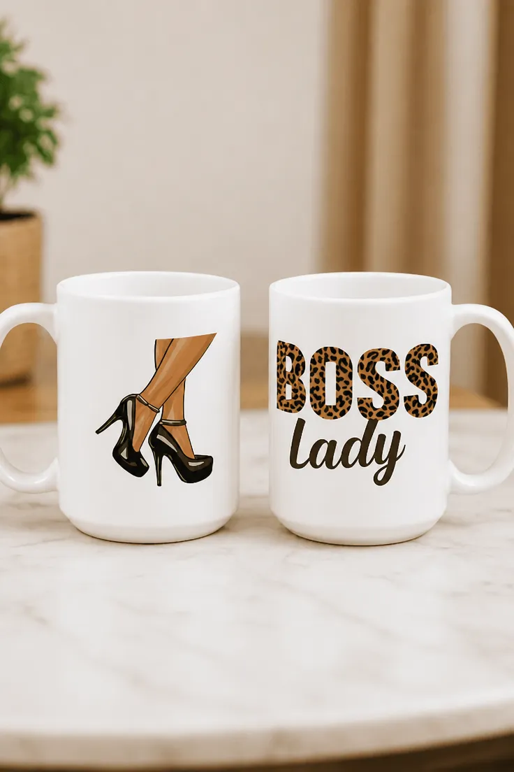 Mug humoristique Boss lady avec inscription BOSS lady