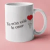 Mug humoristique Cœur volé romantique avec le texte Tu m'as volé le cœur