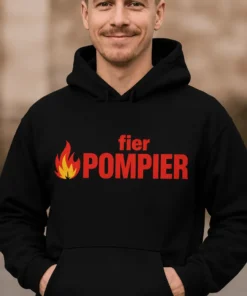 Pull humoristique Fier pompier avec le texte fier POMPIER