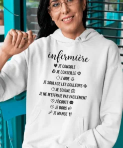 Pull humoristique Infirmière au grand cœur avec design drôle pour infirmière