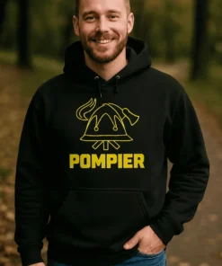 Pull humoristique Pompier casque avec design drôle et texte POMPIER