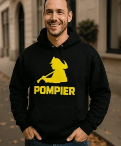 Pull humoristique Pompier silhouette avec design POMPIER