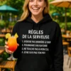 Pull humoristique règles de serveuse avec design typographique drôle pour serveuse