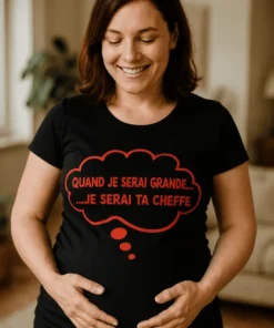 T-shirt de grossesse Future petite cheffe avec design humoristique pour future maman