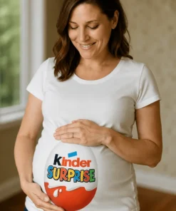 T-shirt de grossesse Kinder surprise avec inscription Kinder SURPRISE