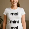 T-shirt de grossesse Moi mini moi avec slogan imprimé moi mini moi