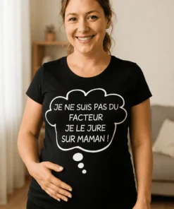 T-shirt de grossesse Pas du facteur avec slogan humoristique pour future maman