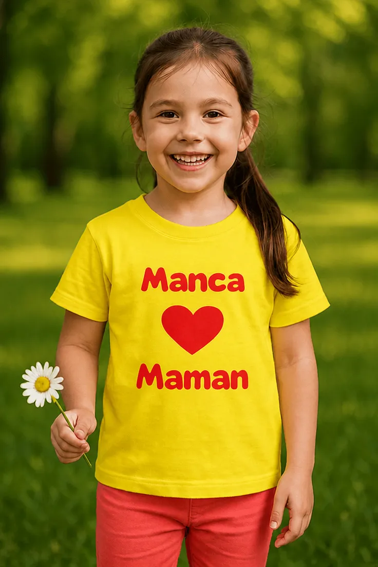 T-shirt enfant Maman avec prénom personnalisé, cadeau drôle et personnalisé pour maman